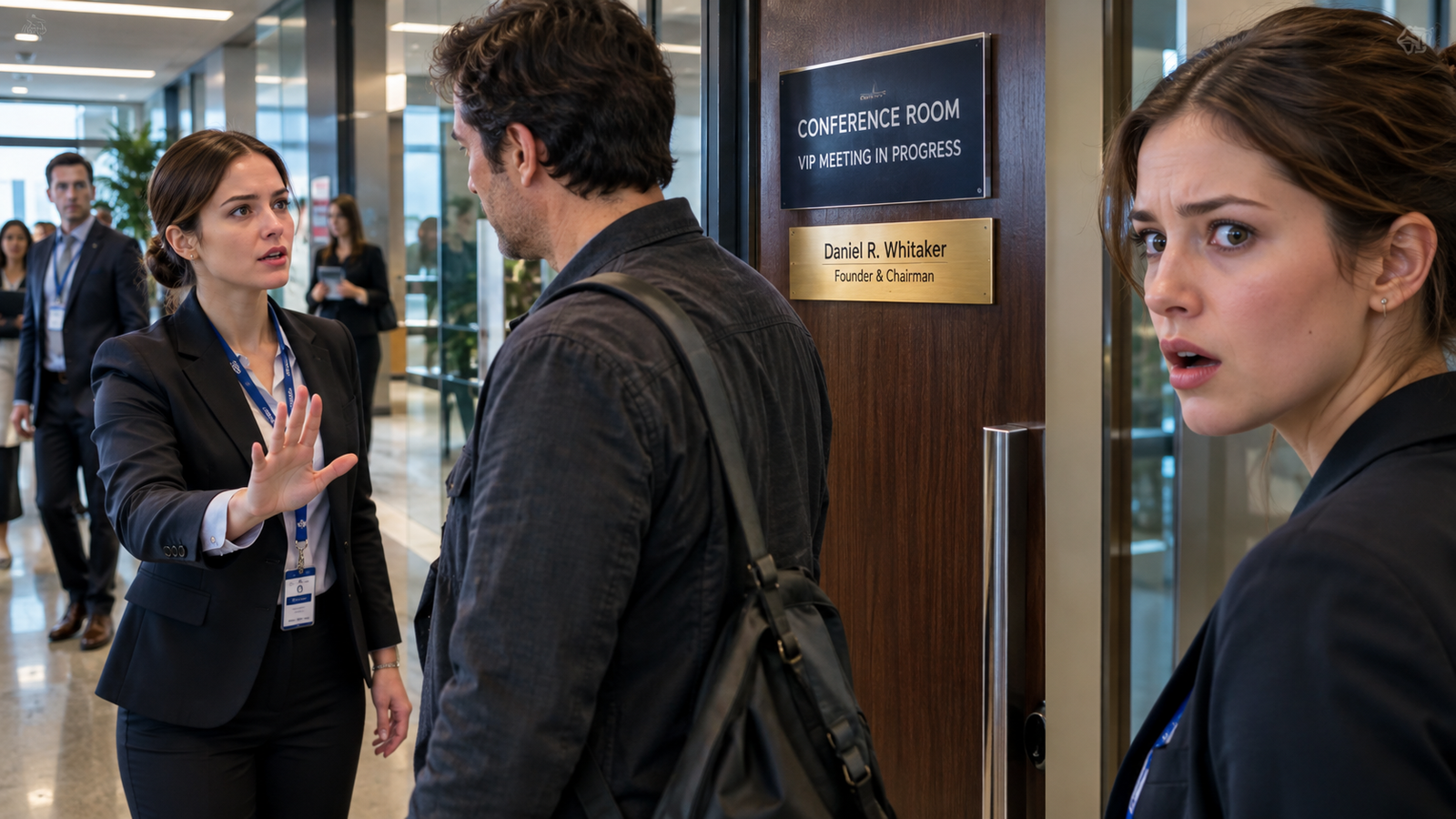 Employee Told a Man, “You Can’t Enter This Room—It’s for VIP Guests.” Then She Saw the Name on the Door…