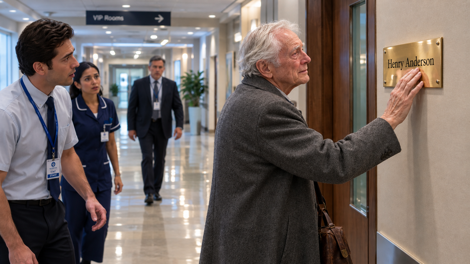 They Stopped the Old Man From Entering the VIP Room—Then He Saw His Name on the Door